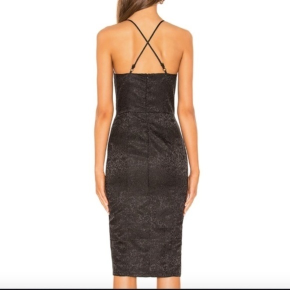 Jacquard Mini Slit Dress in Black Party Cocktail Size XS - Picture 8 of 10